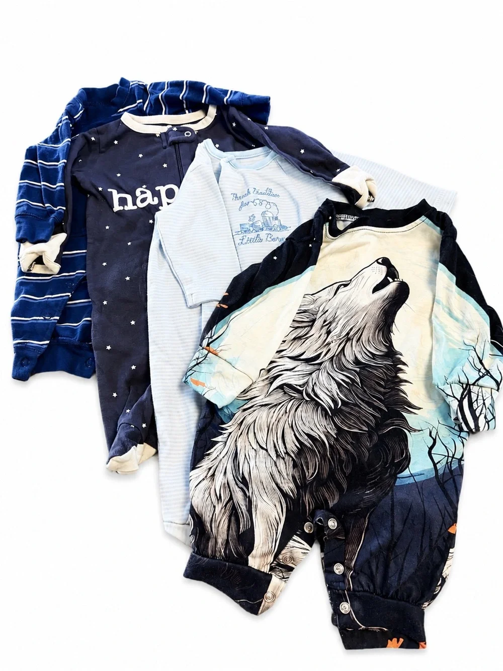 Baby Boy Sleeper Romper Bundle Newborn to 3 Months